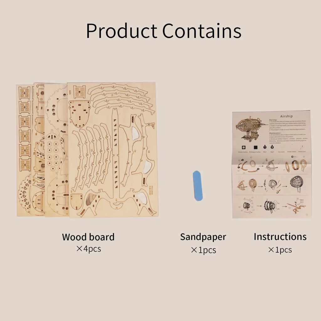 Rompecabezas de madera 3D, kits de modelos de dirigible para adultos, Kit de construcción de modelos, rompecabezas para adultos para construir artesanías mecánicas