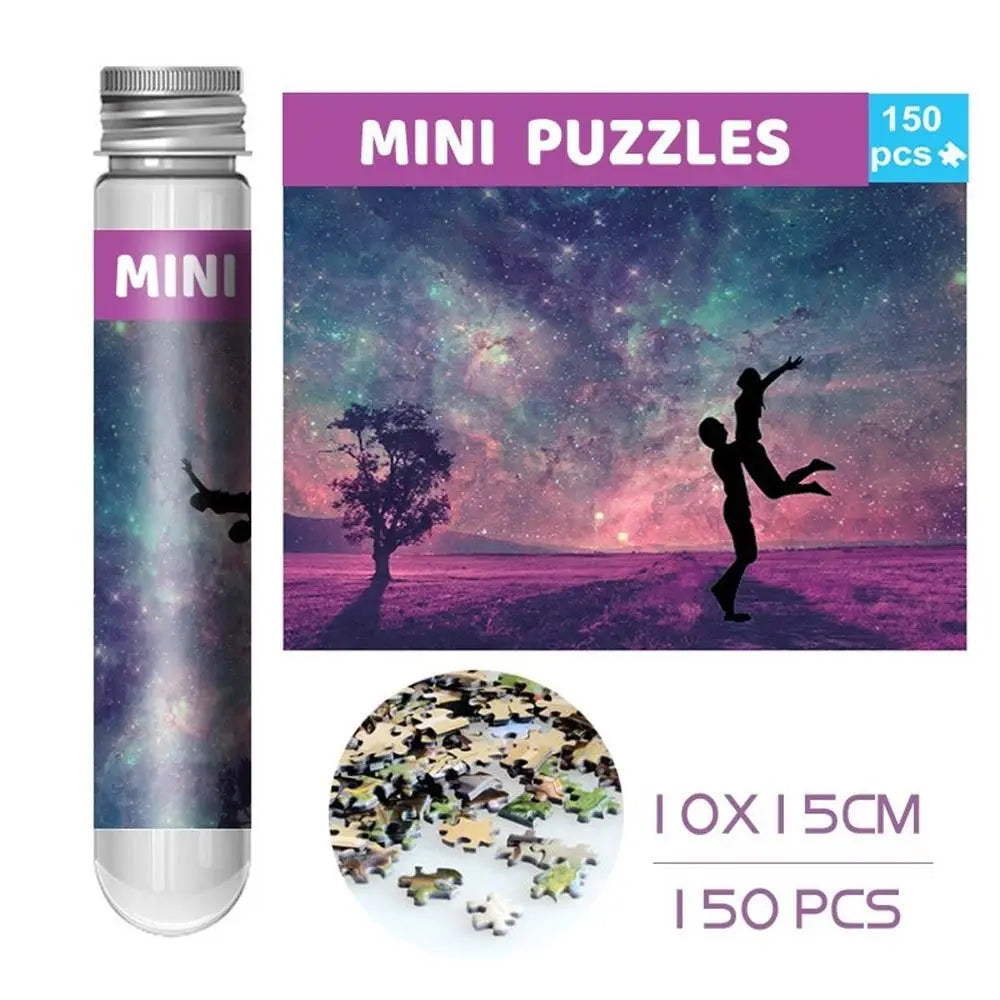 Rompecabezas de pintura al óleo para adultos y niños, Mini tubo de ensayo, regalos, juguetes educativos familiares, 150 piezas por juego
