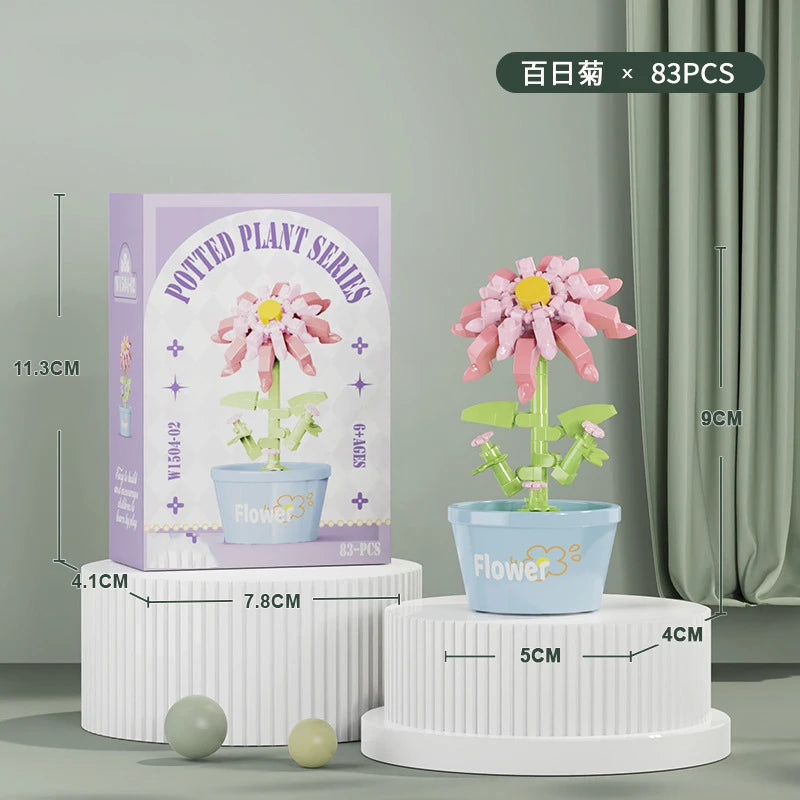 Ramo de flores Mini Diy juguetes de bloques de construcción para niños bloques para adultos Constructor Micro ladrillos conjunto de construcción regalo