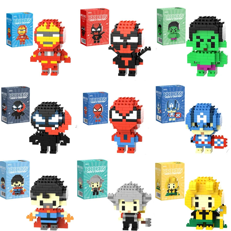 Disney Spider Man-bloques de construcción Deadpool y Venom Iron Man, figura de Marvel Legends, modelo de personaje de dibujos animados, juguetes para niños, regalos