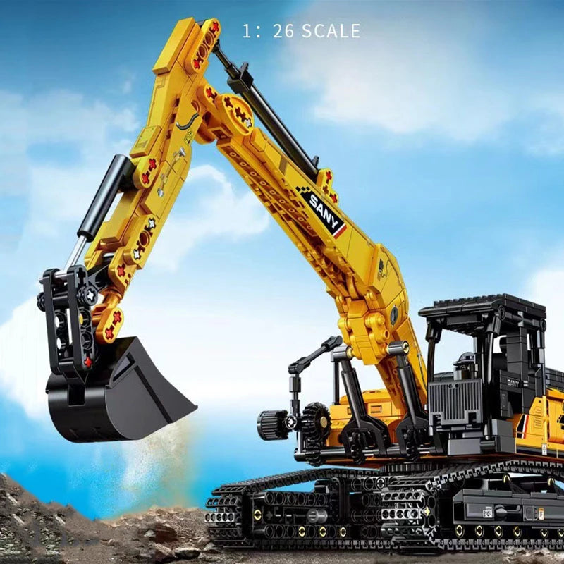 SEMBO BLOCK 1022 Uds. Modelos de excavadora, bloques de construcción MOC City, vehículo de ingeniería de construcción, ladrillos, juguetes educativos, regalo para niños