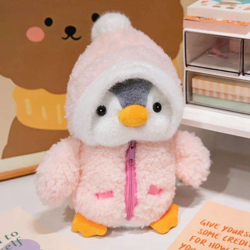 Juguete de peluche de pingüino para bebé, muñeco relajante para dormir, pingüino esponjoso, ropa, sombreros, almohada de Animal de peluche, regalo de cumpleaños, nuevo