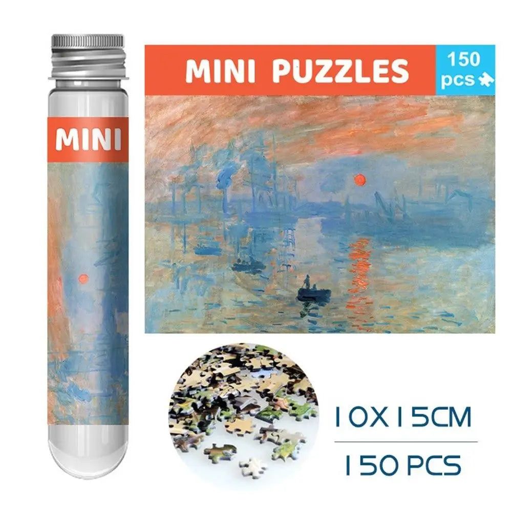 Rompecabezas de pintura al óleo para adultos y niños, Mini tubo de ensayo, regalos, juguetes educativos familiares, 150 piezas por juego