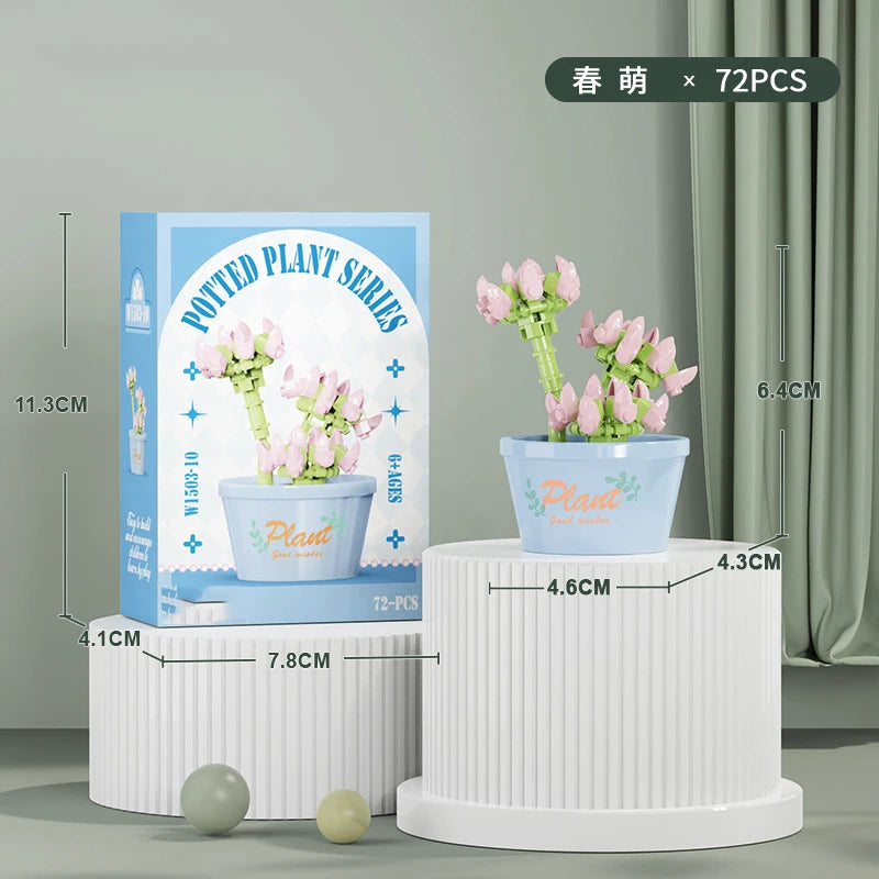 Ramo de flores Mini Diy juguetes de bloques de construcción para niños bloques para adultos Constructor Micro ladrillos conjunto de construcción regalo