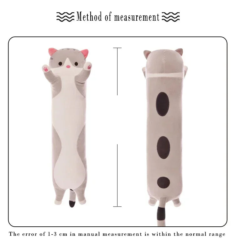19,5 pulgadas lindo juguete de peluche de gato de 50cm largo rosa marrón gris gatos durmientes almohada de pierna Squishy pequeño Animal muñeca apaciguador regalo de peluche