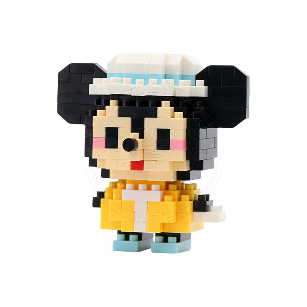 Stitch Disney princesa Elsa LinaBell bloques de construcción Mickey Mouse pato Mini figuras de acción bloques montar juguetes ladrillo niños regalos