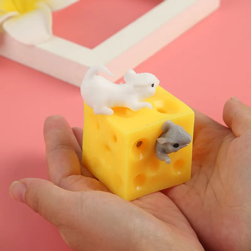 6/3 Uds. Ratón queso apretar juguete para aliviar el estrés TDAH autismo juguetes sensoriales para niños obsequios de Halloween favores de fiesta