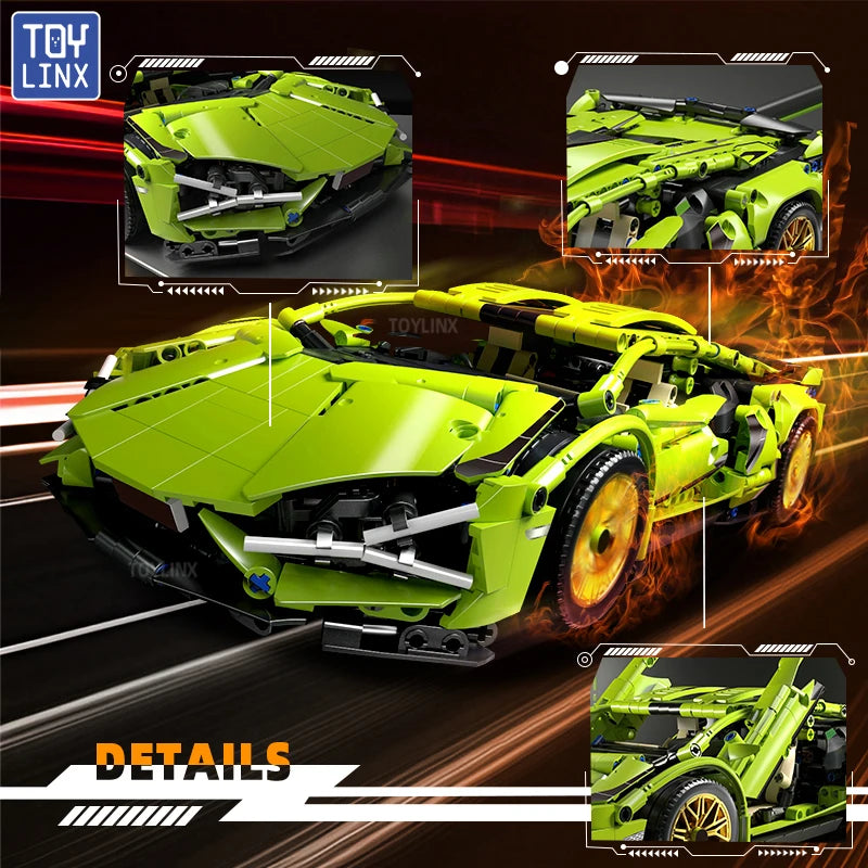 ToylinX bloques de construcción técnicos carreras deporte coche vehículo de velocidad modelo ciudad mecánica Super ladrillos rompecabezas juguetes regalo para adultos