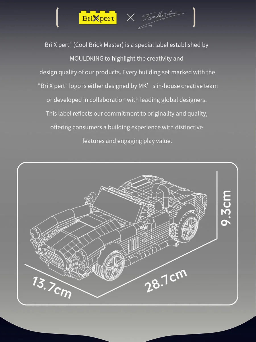 Mould King 10228 AC Cobra, bloques de construcción, 1198 Uds., vehículo urbano, modelo de coche técnico, juego de juguetes de exhibición de escritorio para adultos y niños, regalo