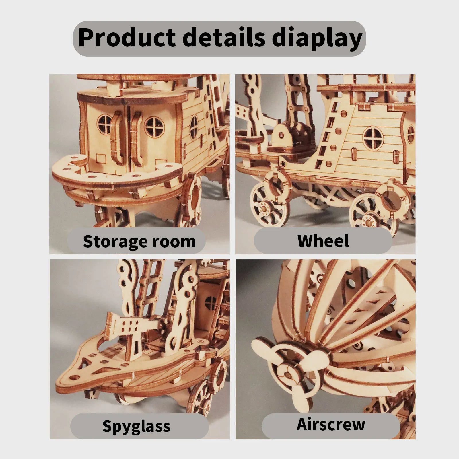 Rompecabezas de madera 3D, kits de modelos de dirigible para adultos, Kit de construcción de modelos, rompecabezas para adultos para construir artesanías mecánicas