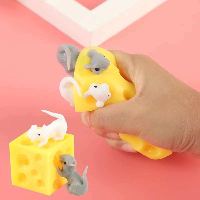 6/3 Uds. Ratón queso apretar juguete para aliviar el estrés TDAH autismo juguetes sensoriales para niños obsequios de Halloween favores de fiesta