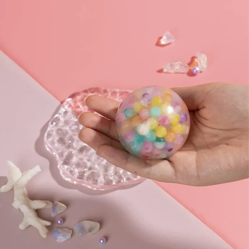 6cm niños exótico pellizco el arco iris cuenta Bola reductora de presión Bola de ventilación juguete de descompresión TPR pellizco Le bola de uva juguetes para adultos