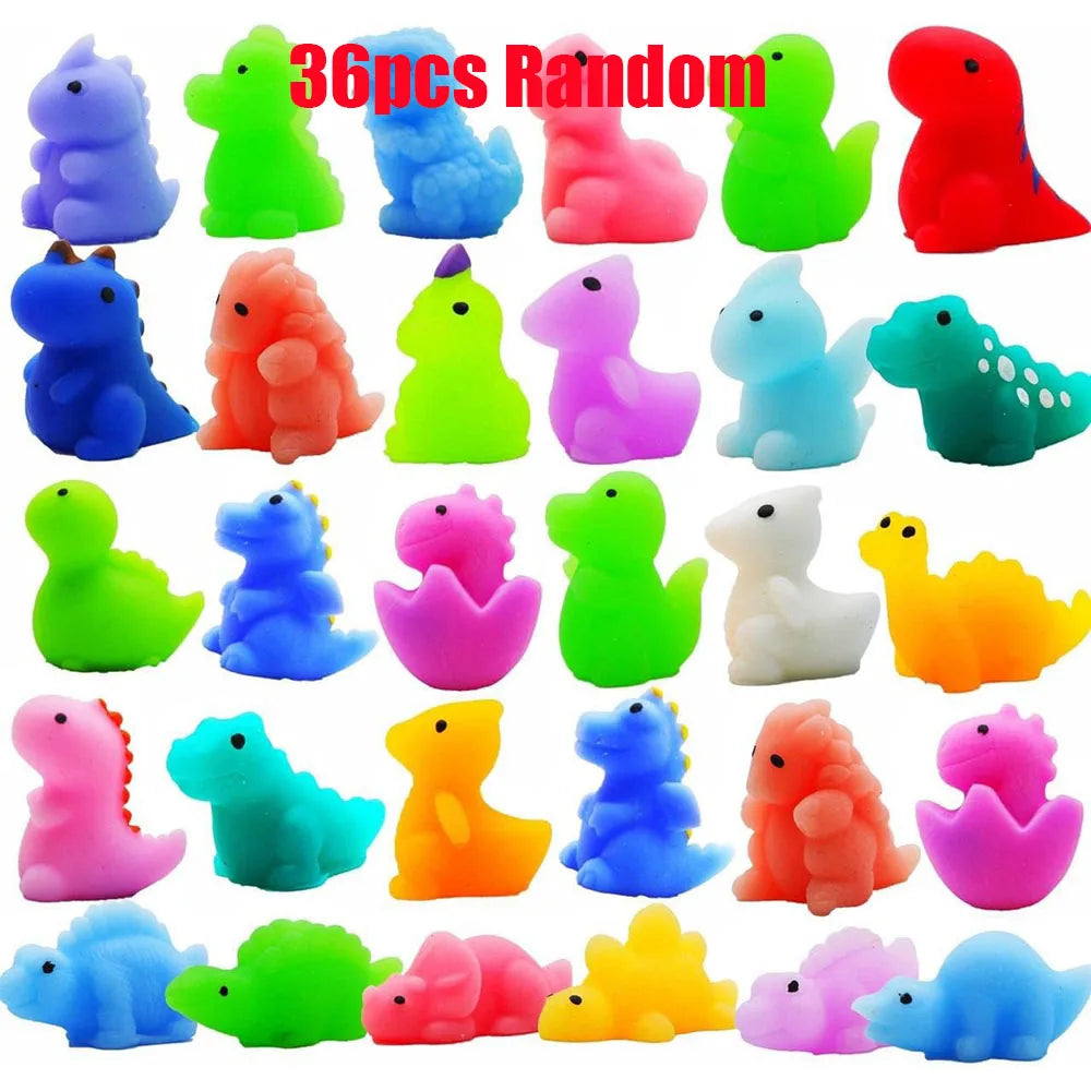 12/36 Uds Mochi juguetes blandos Kawaii recuerdos de fiesta Mini juguetes Fidget dinosaurio Animal alivio del estrés Squishies para el premio en el aula Gif