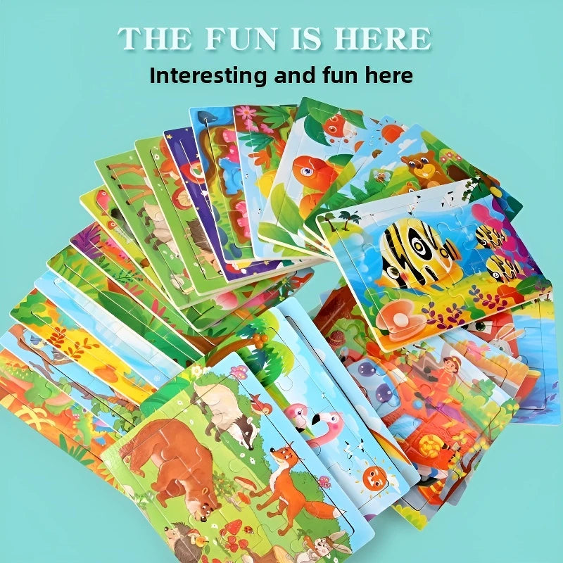 Rompecabezas 3D de madera Montessori de 15x11cm, juego de rompecabezas de inteligencia Animal de dibujos animados, juguetes educativos de Aprendizaje Temprano para niños