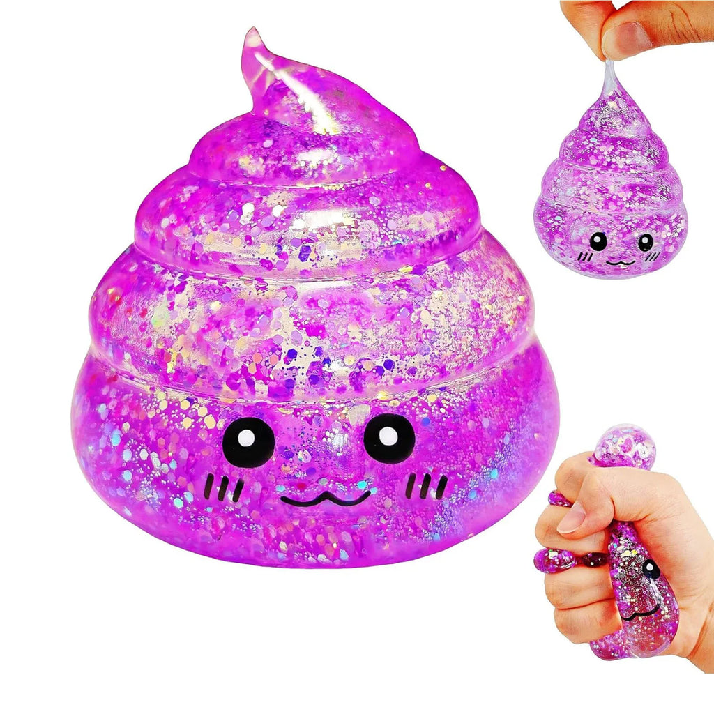 Novedad Squishy Caca Stress Ball Squishies juguetes brillo divertido estiramiento apretar Fidget juguetes para niños adultos regalo de broma del Día de los Inocentes