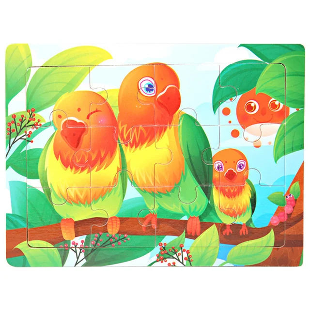Nuevos rompecabezas de madera de 30 piezas, Tangram de tráfico de animales de dibujos animados, rompecabezas 3d de madera, juguetes educativos Montessori para niños, regalos