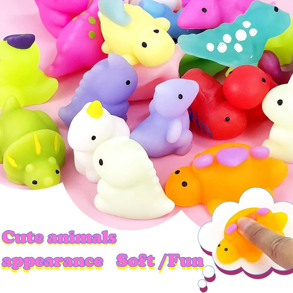 12/36 Uds Mochi juguetes blandos Kawaii recuerdos de fiesta Mini juguetes Fidget dinosaurio Animal alivio del estrés Squishies para el premio en el aula Gif