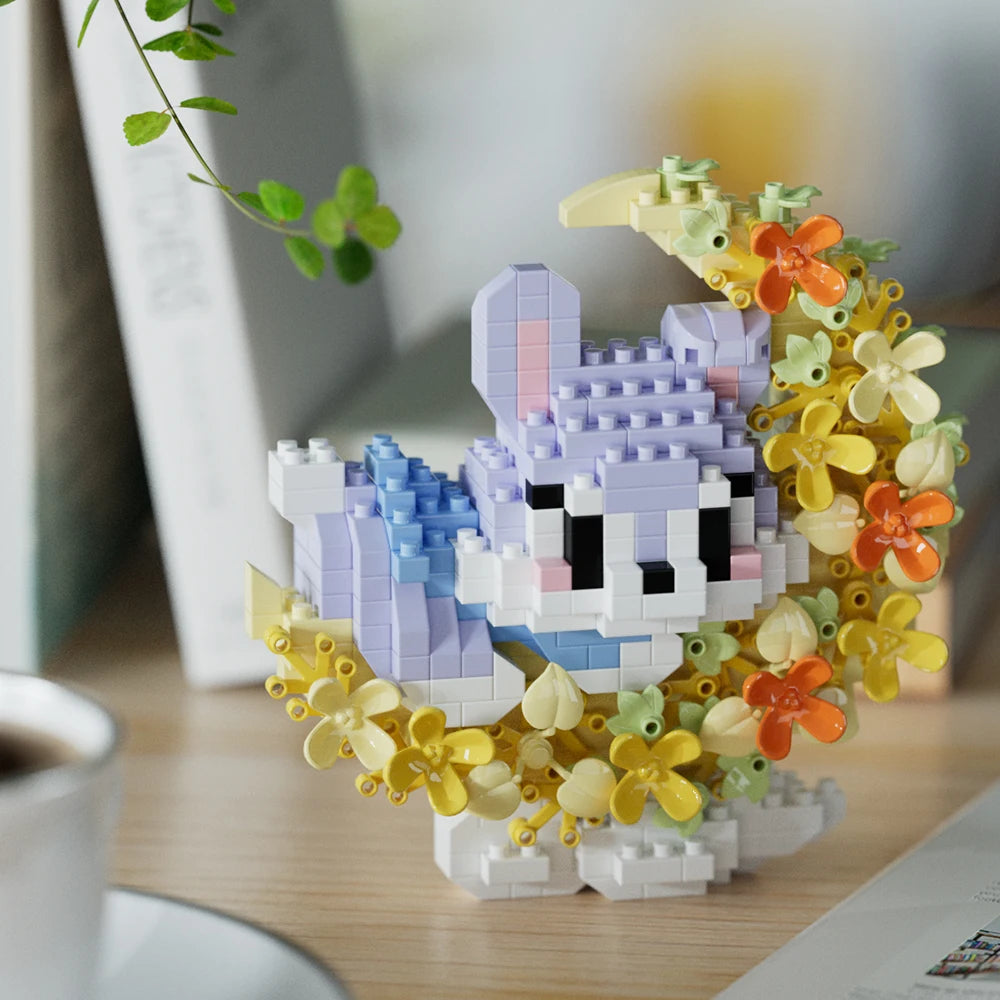 Mini perro gato panda mapache lindo mascota pequeño miniatura de bloques de construcción serie adornos juguete para niños regalos de cumpleaños de Navidad para niños