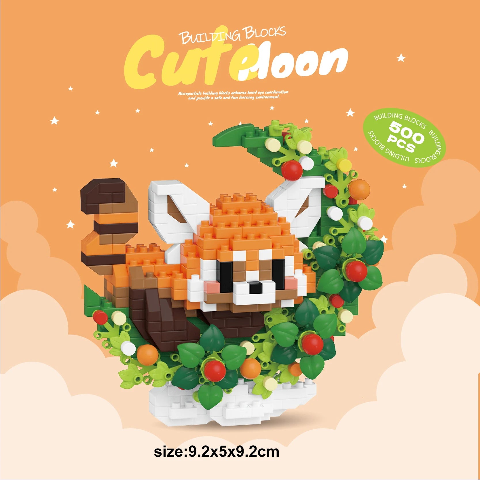 Mini perro gato panda mapache lindo mascota pequeño miniatura de bloques de construcción serie adornos juguete para niños regalos de cumpleaños de Navidad para niños
