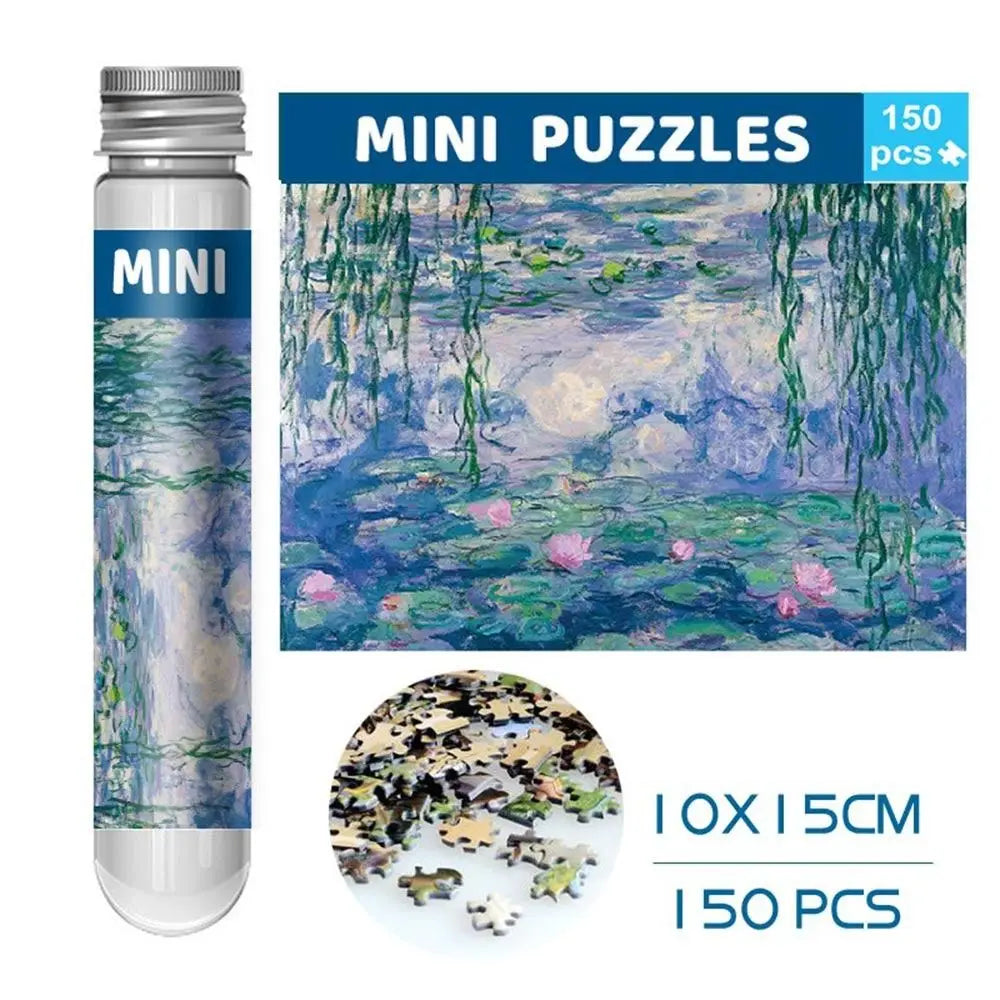 Rompecabezas de pintura al óleo para adultos y niños, Mini tubo de ensayo, regalos, juguetes educativos familiares, 150 piezas por juego