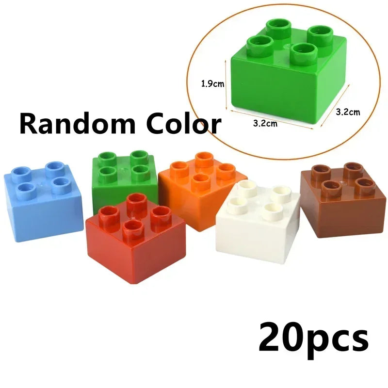 Placa base Duploes de gran tamaño, placas de montaje de ladrillos de 16x16 puntos, partículas grandes, figuras clásicas de animales, bloques de construcción, juguetes para niños