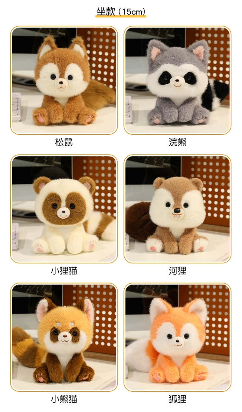 Bonitos animales sentados, Panda rojo, zorro, perezoso, gato, muñecos de peluche suaves, capibara de peluche, cerdo, juguetes para bebés, regalos para niños