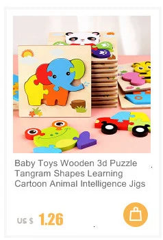 Rompecabezas 3D Montessori de 30 piezas económico, rompecabezas de madera con animales de dibujos animados, juego de mesa, juguetes educativos para niños, regalos