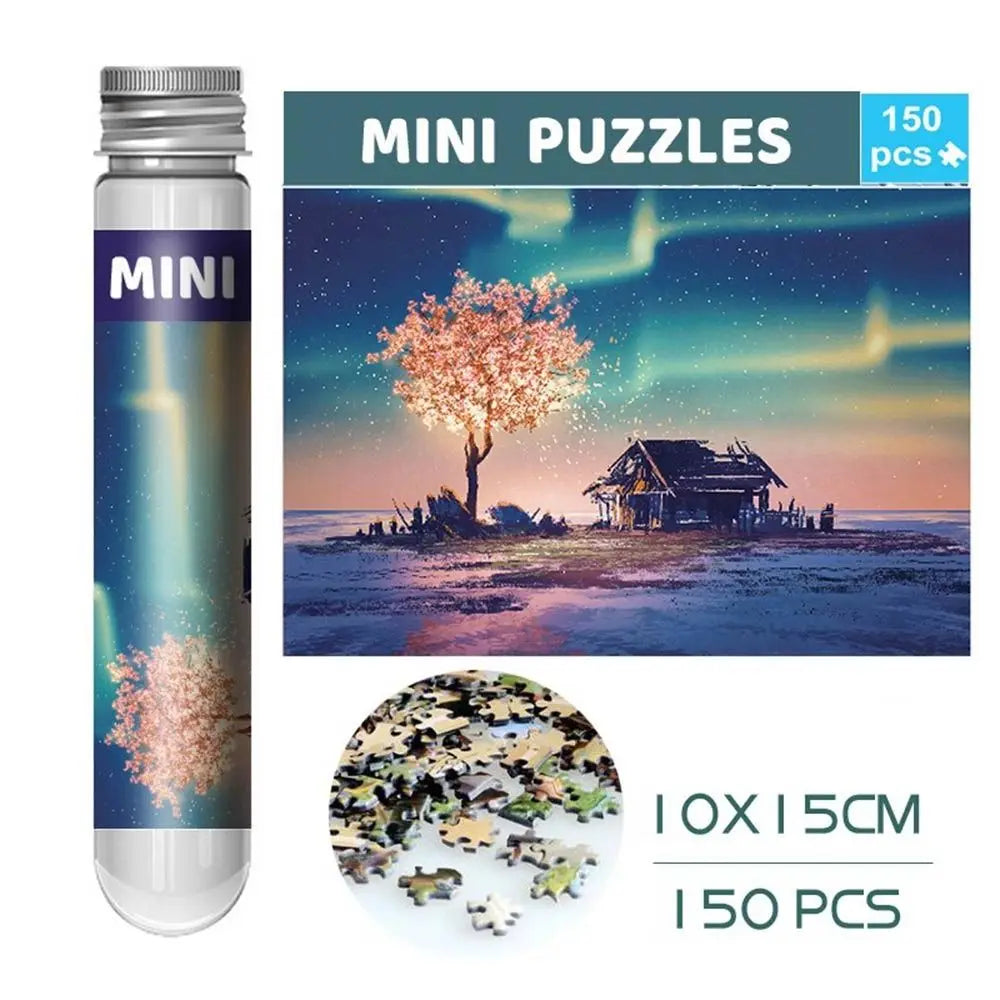 Rompecabezas de pintura al óleo para adultos y niños, Mini tubo de ensayo, regalos, juguetes educativos familiares, 150 piezas por juego