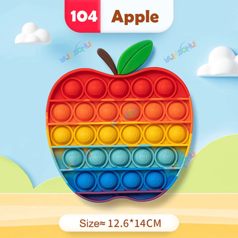 Arco Iris Pop Push Bubblle Fidget juguetes antiestrés para niños adultos juguetes sensoriales de necesidades especiales juguetes interactivos para niños