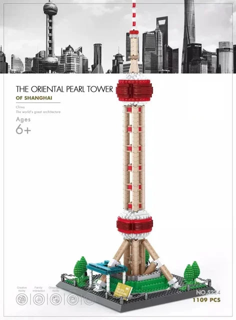 MOC arquitectura de fama mundial Edificio casa de ópera bloques de construcción Villa Savoye puente torre juguete niños cumpleaños regalo de Navidad