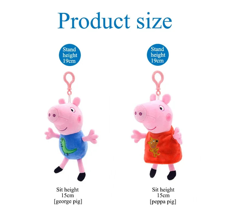 19cm Original Peppa Pig juguetes de peluche George Eddie Bear Mr dinosaurio figura de Anime juguetes de peluche niños juguete de regalo de Navidad
