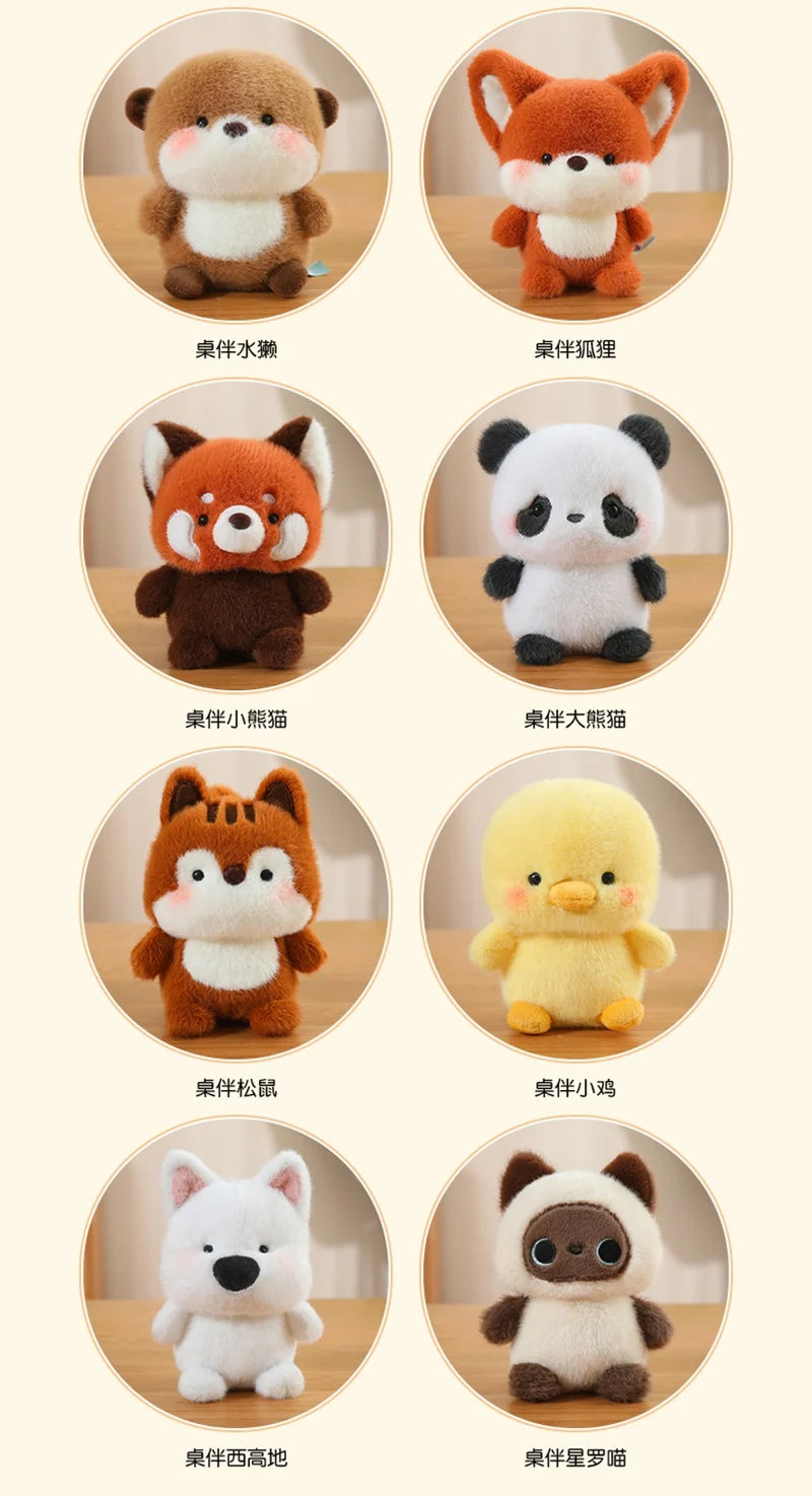Bonitos animales sentados, Panda rojo, zorro, perezoso, gato, muñecos de peluche suaves, capibara de peluche, cerdo, juguetes para bebés, regalos para niños