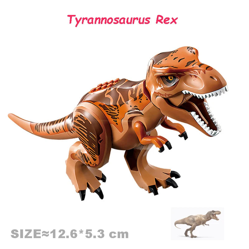 Velociraptor Triceratops Indominus t-rex modelo Jurassic World dinosaurios niños niño ensamblar bloques de construcción juguetes educativos