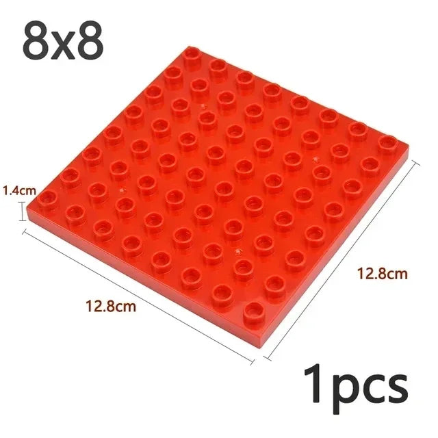 Placa base Duploes de gran tamaño, placas de montaje de ladrillos de 16x16 puntos, partículas grandes, figuras clásicas de animales, bloques de construcción, juguetes para niños