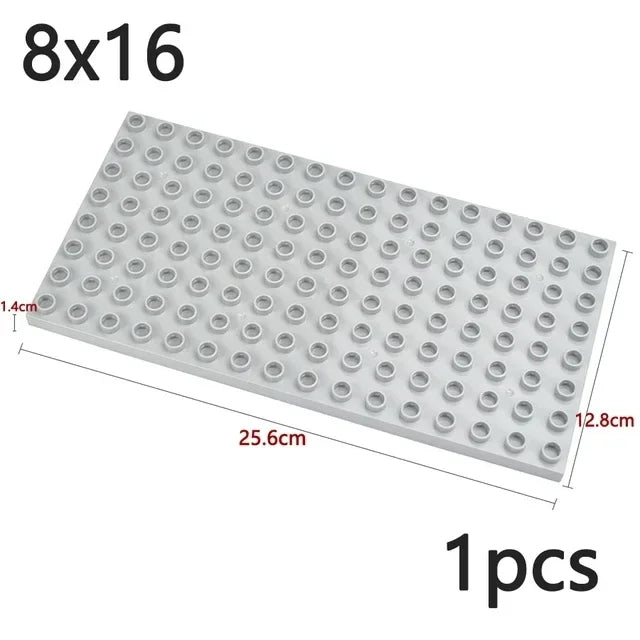 Placa base Duploes de gran tamaño, placas de montaje de ladrillos de 16x16 puntos, partículas grandes, figuras clásicas de animales, bloques de construcción, juguetes para niños