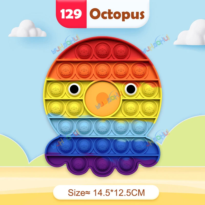 Arco Iris Pop Push Bubblle Fidget juguetes antiestrés para niños adultos juguetes sensoriales de necesidades especiales juguetes interactivos para niños