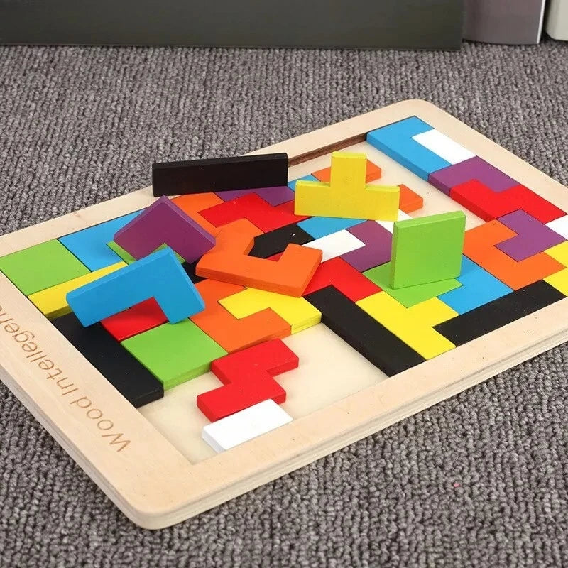 Rompecabezas de juguete, 1 Juego, rompecabezas de madera, juego divertido de educación temprana para bebés, regalo cuadrado lógico de pensamiento para niños
