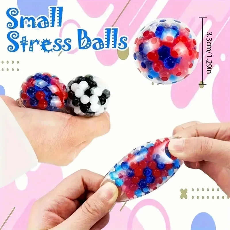 Juego de Mini pelotas antiestrés blandas, pelota para apretar de arcoíris, juguete EDC sensorial, duradero, no tóxico, alivio del estrés, 6 uds.