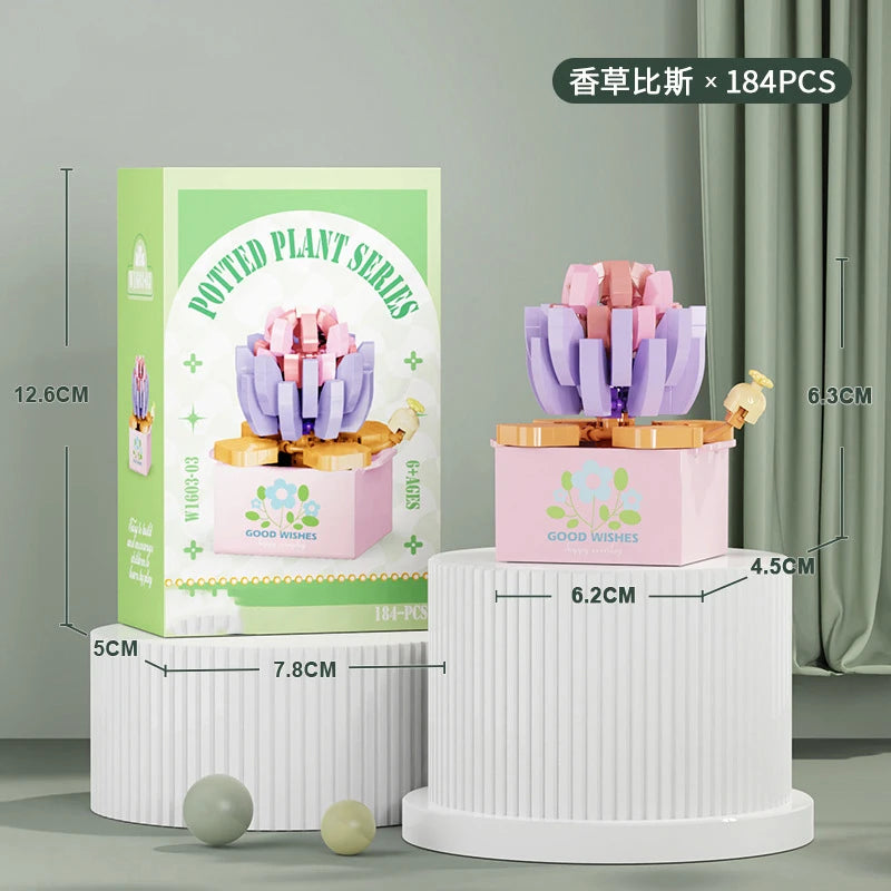 Ramo de flores Mini Diy juguetes de bloques de construcción para niños bloques para adultos Constructor Micro ladrillos conjunto de construcción regalo