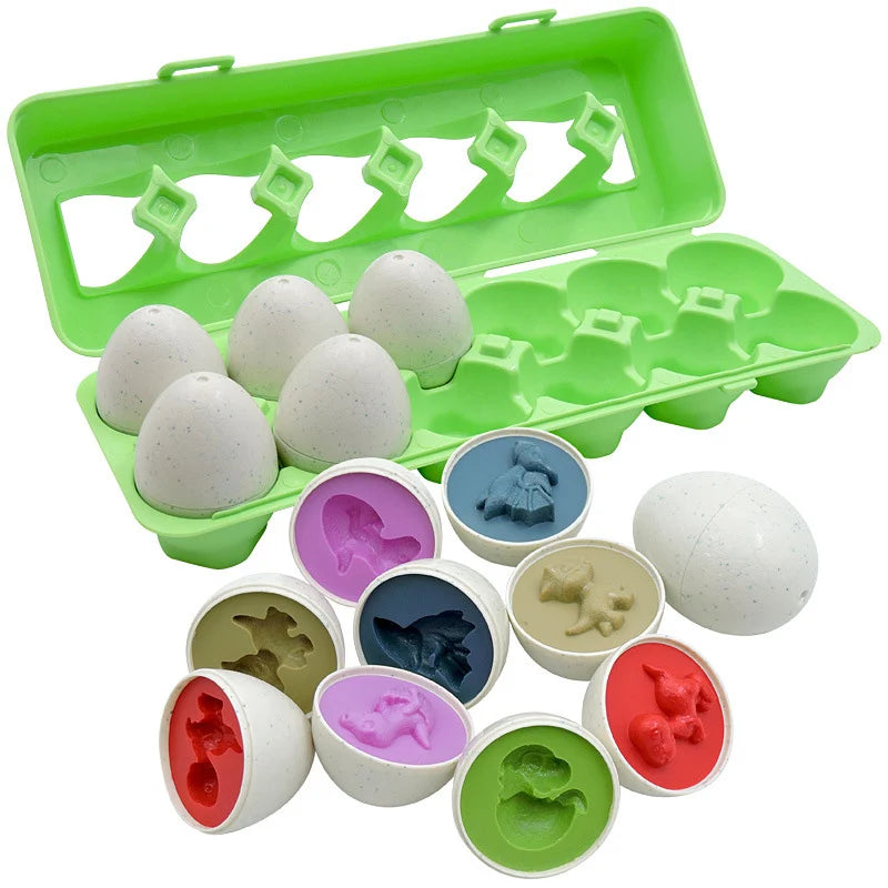 Juguete de huevos inteligentes Montessori para bebés, juegos de rompecabezas a juego, clasificador de formas, juguetes educativos de aprendizaje para niños de 2 a 3 años, regalo de Pascua