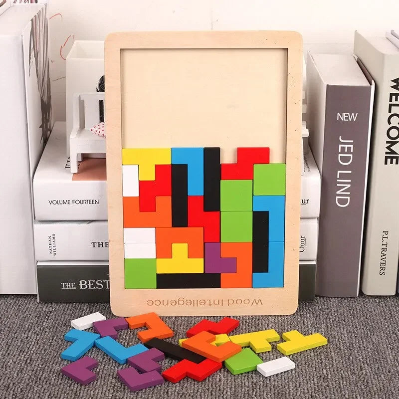 Rompecabezas de juguete, 1 Juego, rompecabezas de madera, juego divertido de educación temprana para bebés, regalo cuadrado lógico de pensamiento para niños