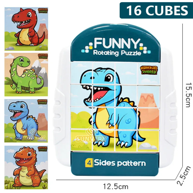 Rompecabezas giratorio 4 en 1 para niños Fidget Toys 3 4 5 6 7 8 años 4 rompecabezas en 1 habilidades motoras finas, regalo para niños y niñas mayores de 3 años