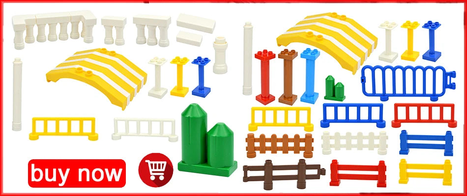 Placa base Duploes de gran tamaño, placas de montaje de ladrillos de 16x16 puntos, partículas grandes, figuras clásicas de animales, bloques de construcción, juguetes para niños
