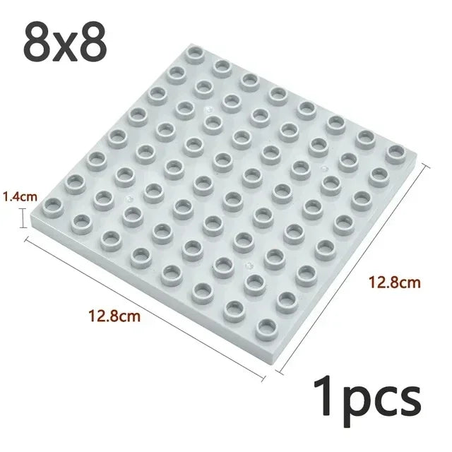 Placa base Duploes de gran tamaño, placas de montaje de ladrillos de 16x16 puntos, partículas grandes, figuras clásicas de animales, bloques de construcción, juguetes para niños