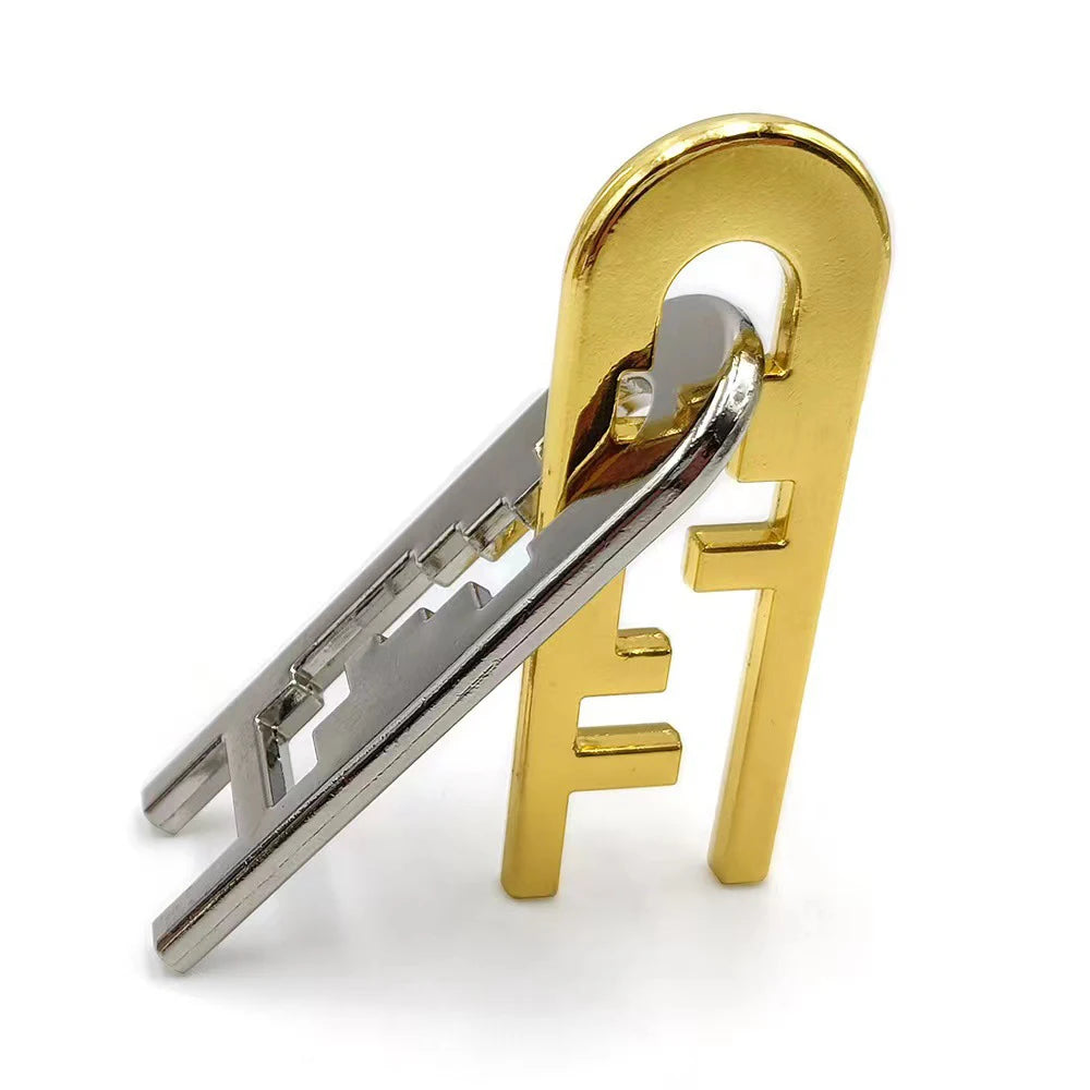 Rompecabezas de Metal IQ clásico para niños y adultos, rompecabezas mágico desconcertante, juego de rompecabezas con cordón, desbloqueo, juguete novedoso, 1 ud.