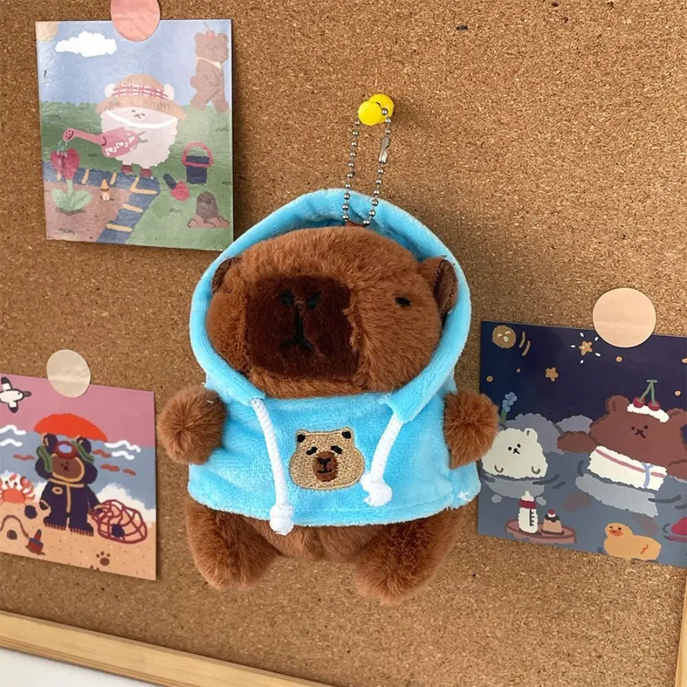 Lindo juguete de peluche de capibara de tamaño pequeño con alas Sudadera con capucha simulación muñeco de capibara juguete esponjoso regalos de cumpleaños