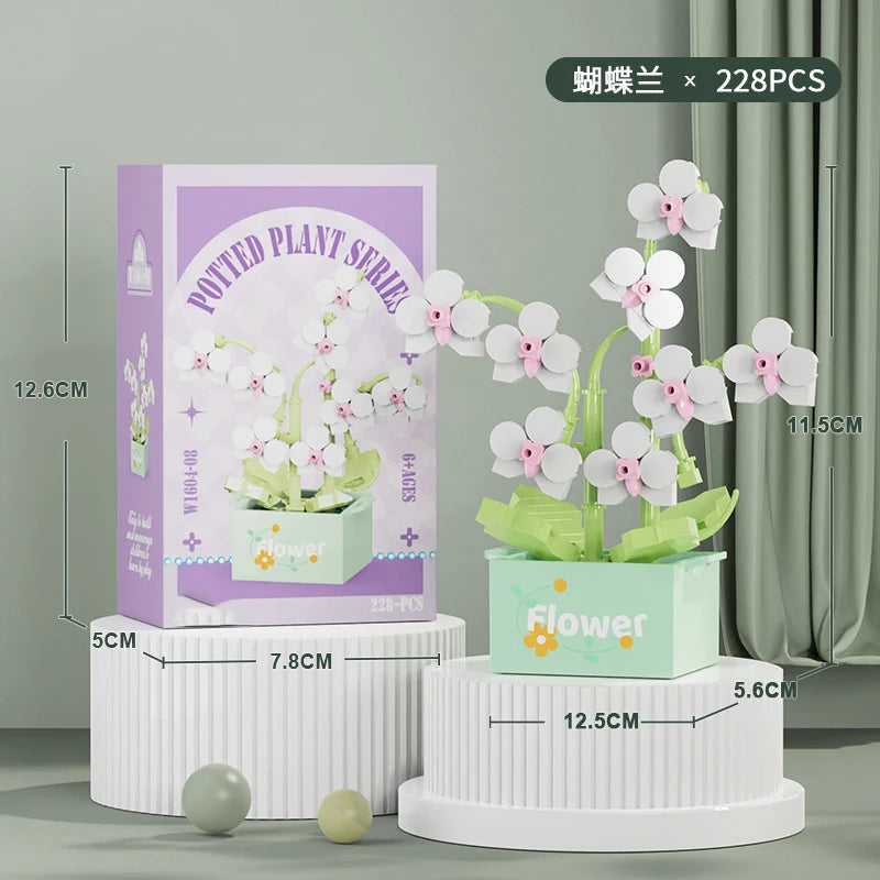 Ramo de flores Mini Diy juguetes de bloques de construcción para niños bloques para adultos Constructor Micro ladrillos conjunto de construcción regalo