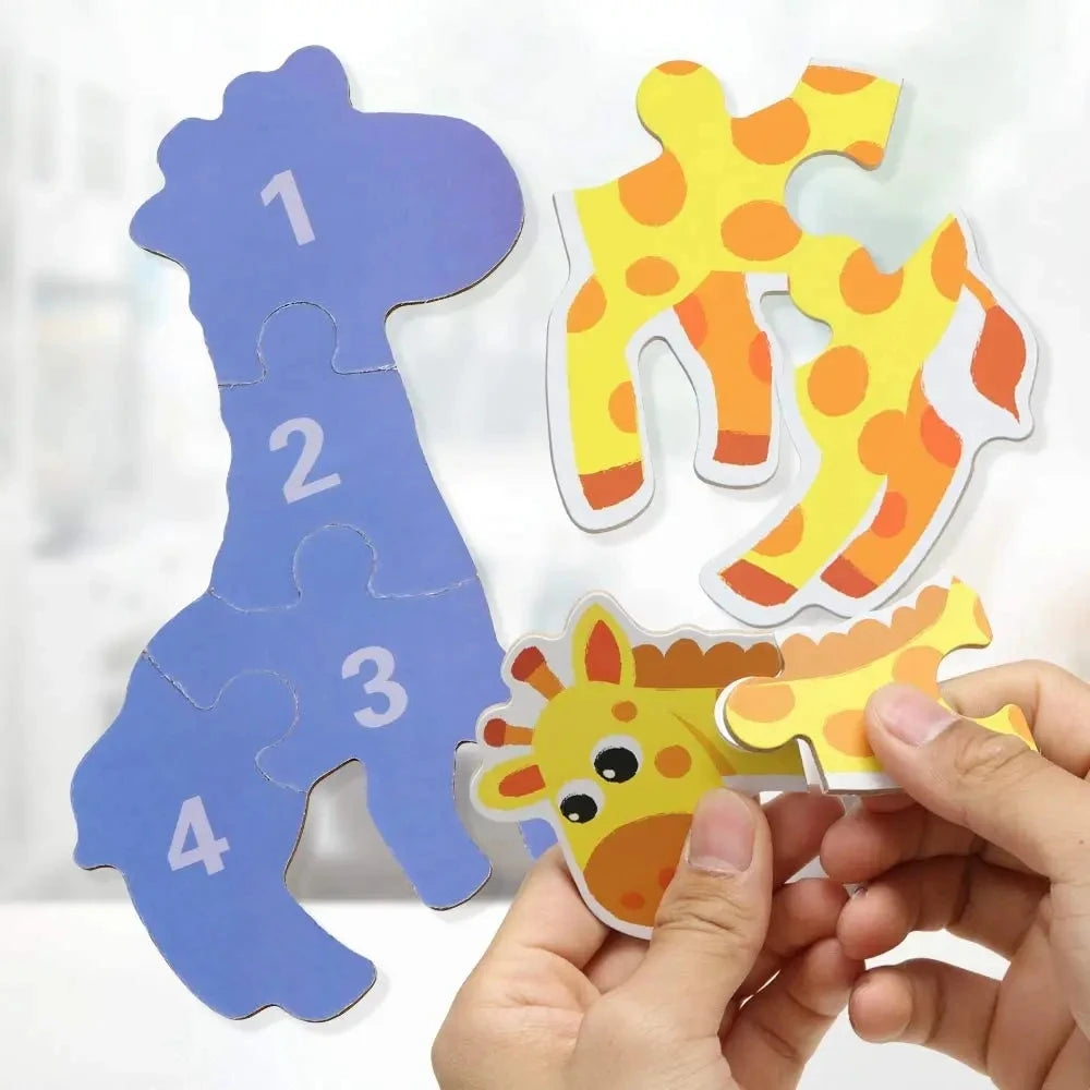 Rompecabezas de animales para niños pequeños de 1, 2, 3 años, niños y niñas, aprendizaje de animales, tarjeta de memoria, juego a juego, juguetes educativos para niños