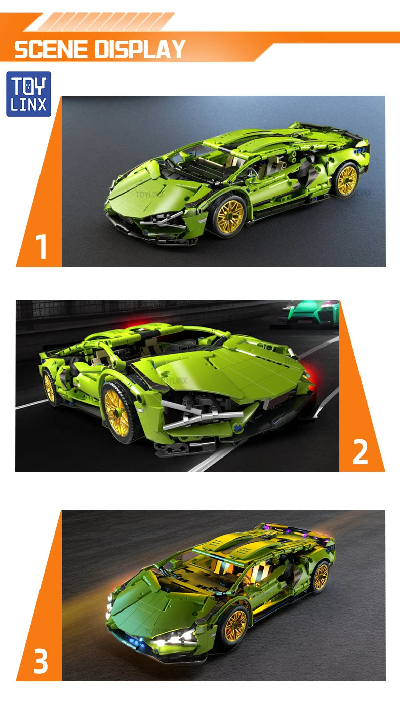 ToylinX bloques de construcción técnicos carreras deporte coche vehículo de velocidad modelo ciudad mecánica Super ladrillos rompecabezas juguetes regalo para adultos