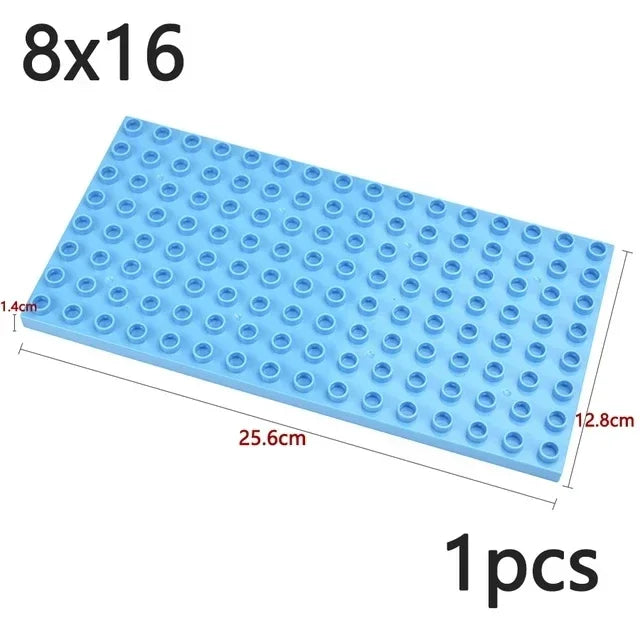 Placa base Duploes de gran tamaño, placas de montaje de ladrillos de 16x16 puntos, partículas grandes, figuras clásicas de animales, bloques de construcción, juguetes para niños